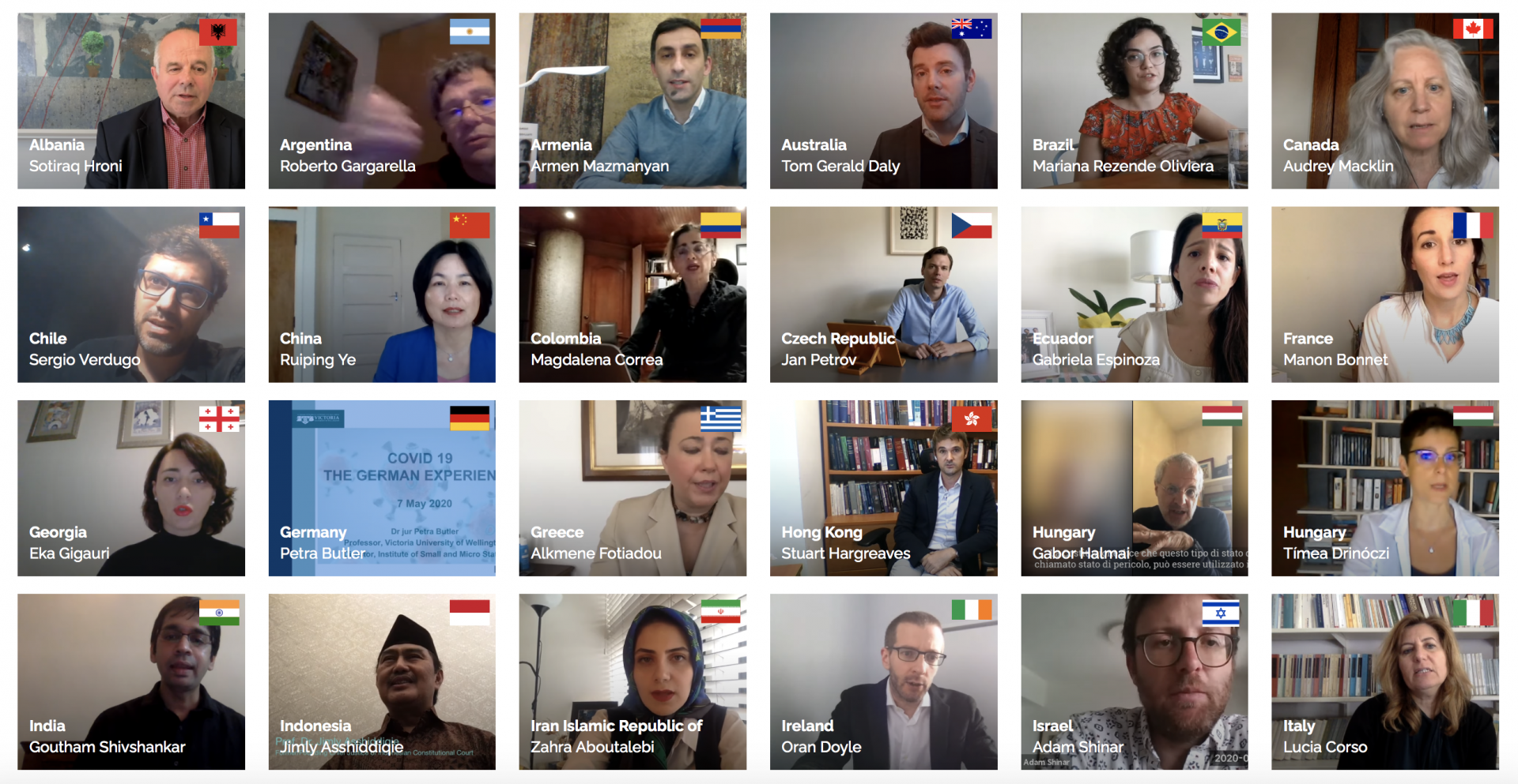 People attending a video conference call