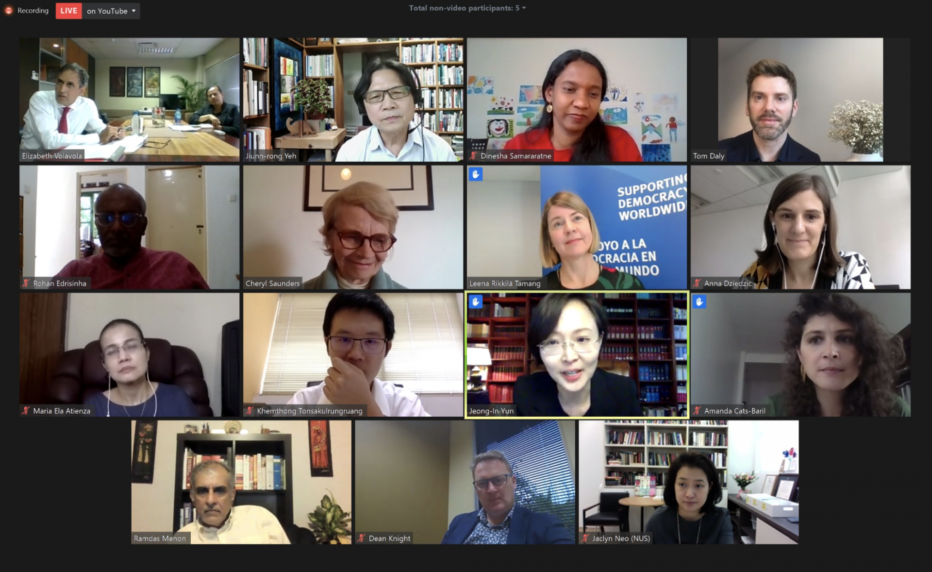 People attending a video conference call