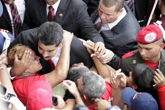 Nicolas Maduro durante la toma de posesion