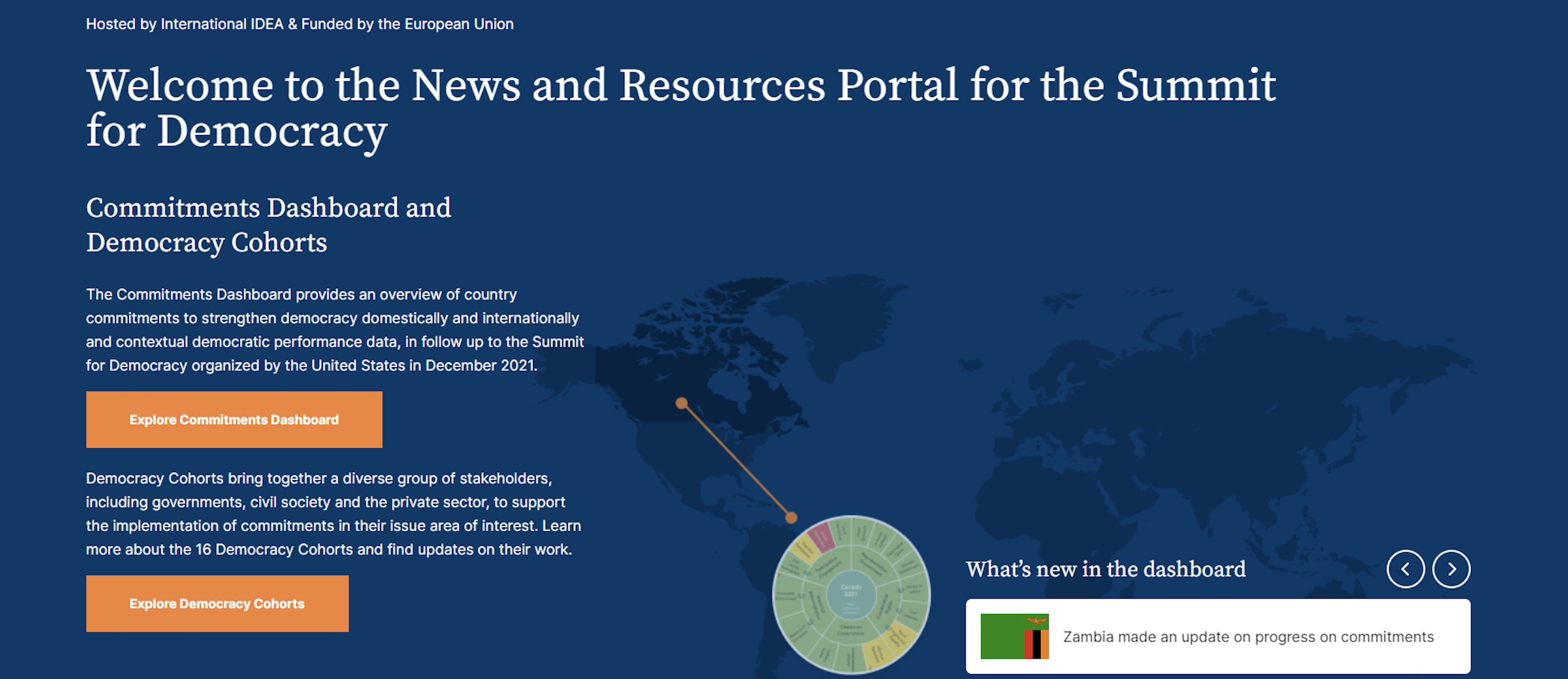 Europe-Summit for Democracy Resources Portal webpage image.