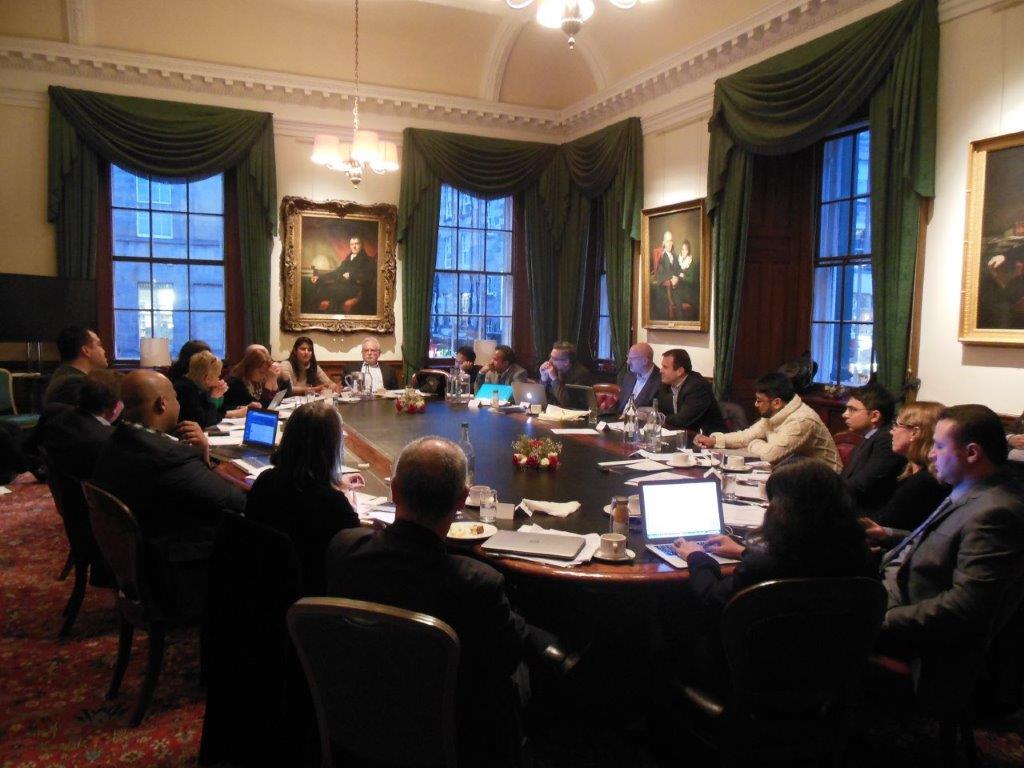 Participants at the First Edinburgh Dialogue Conference on Interim Constitutions in Post-Conflict Settings, 4-5 December 2014.
