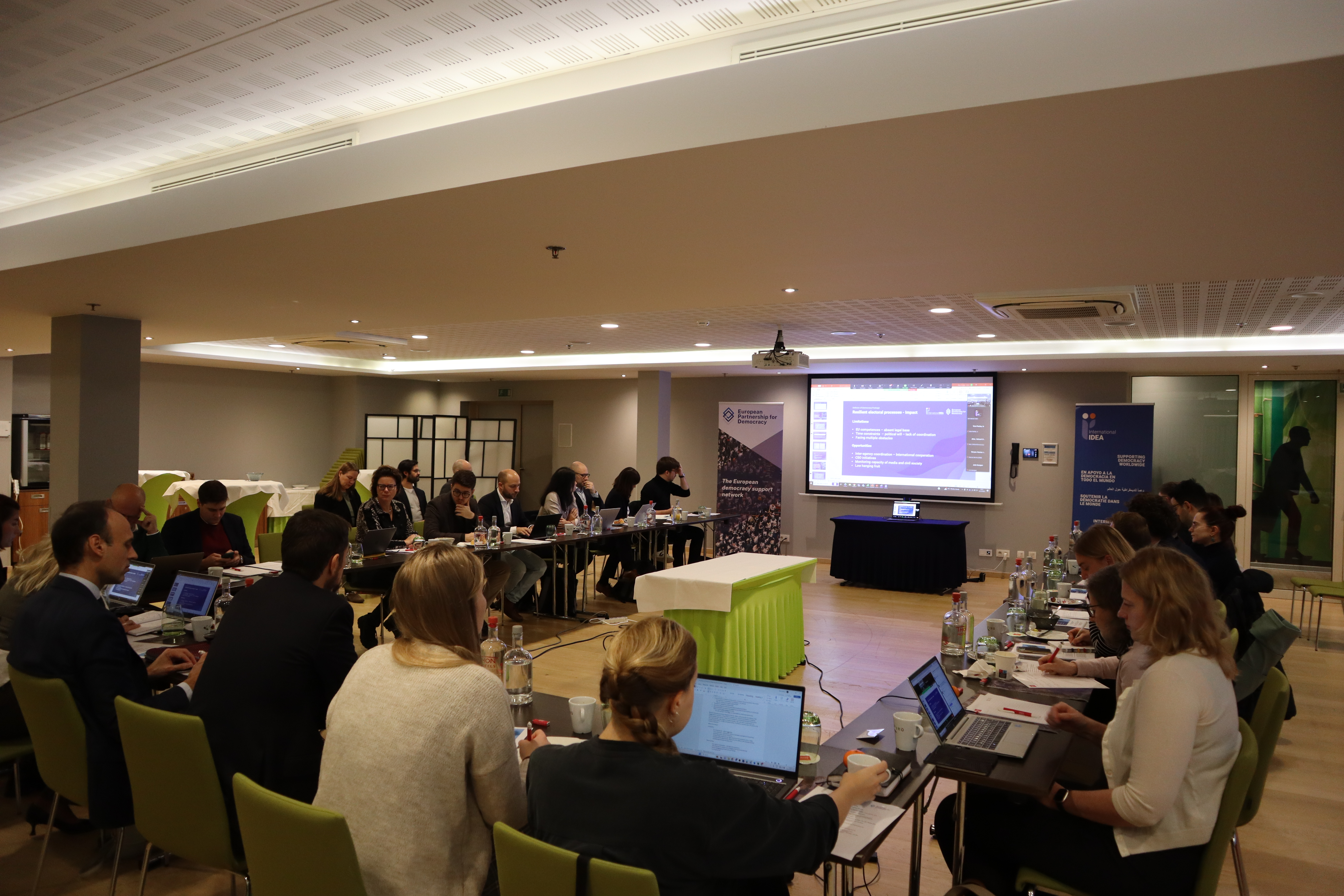 Europe-based democracy and human rights experts discussing the EU’s Defence of Democracy Package.