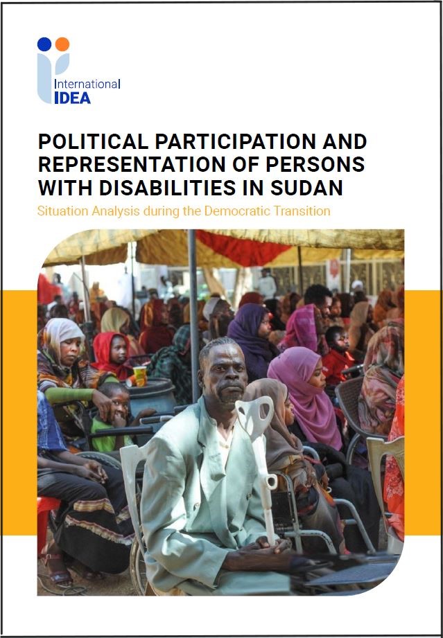 Sudanese disabled persons sitting at a voting station