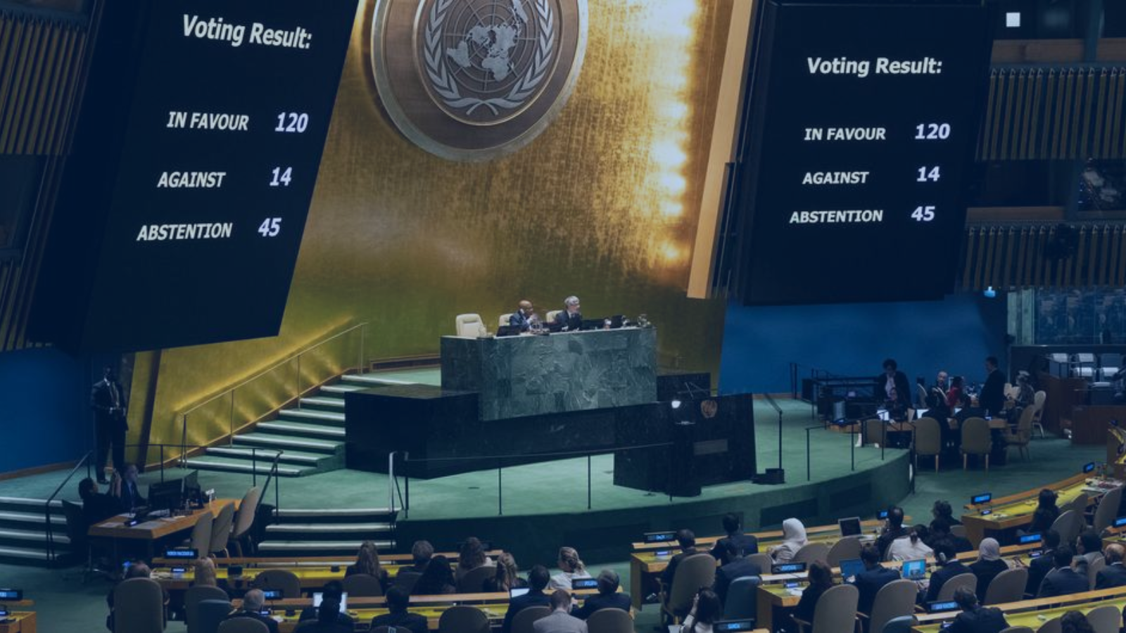 UN vote on 10th ESS Resolution in October 2023. Credit: UN Photo/Evan Schneider