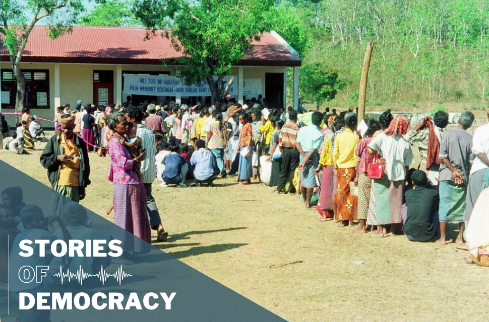 Polling station for the East Timor Popular Consultation.