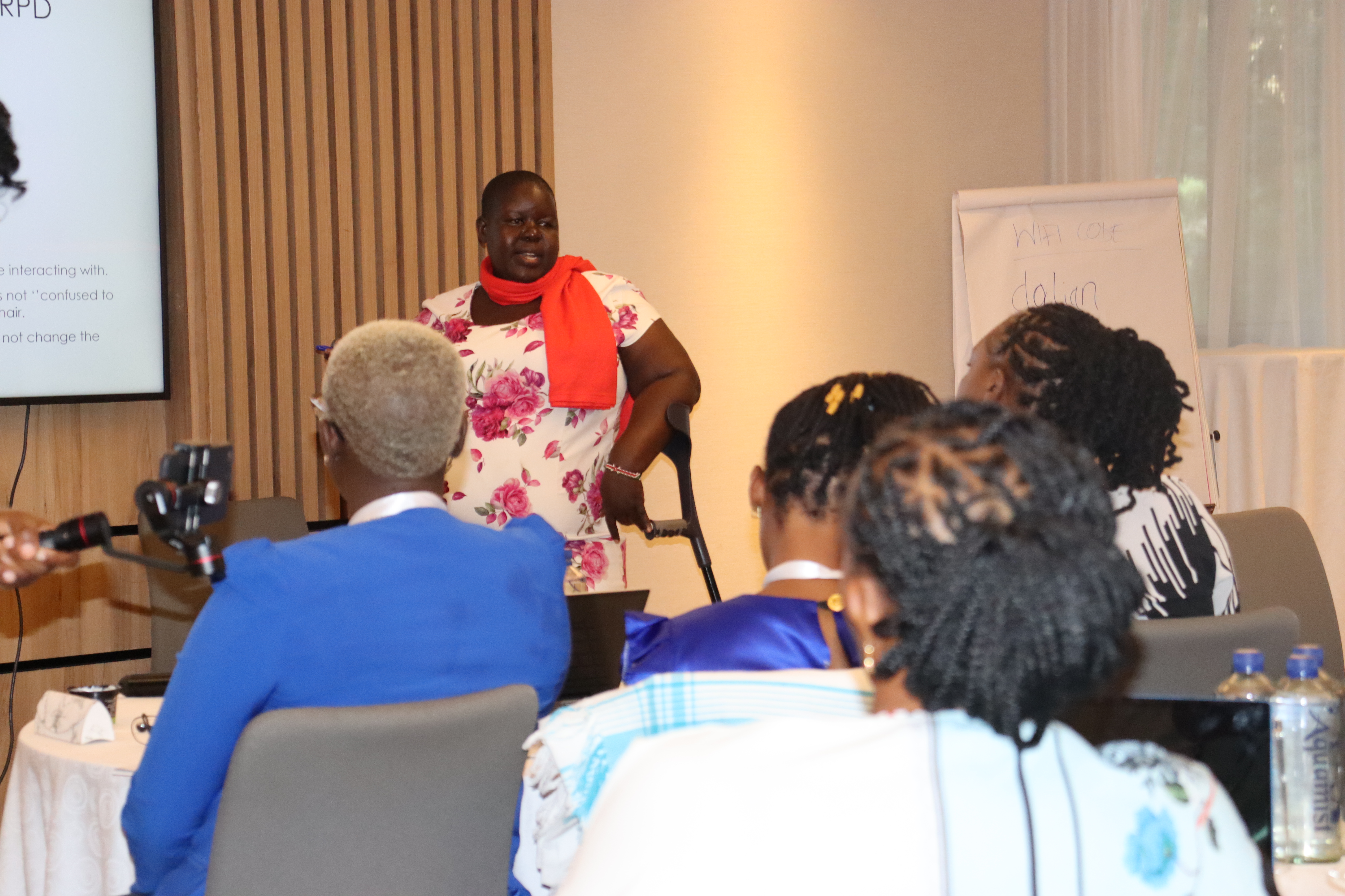 Advisor to the Governor of Kisumu County in Kenya on Disability Inclusion, Honorable Caroline Agwanda trains participants during the fifth edition of FAWE-convened Women In Political Participation Academy (WPP) Academy in Nairobi, Kenya.  Photo: Olive Aseno
