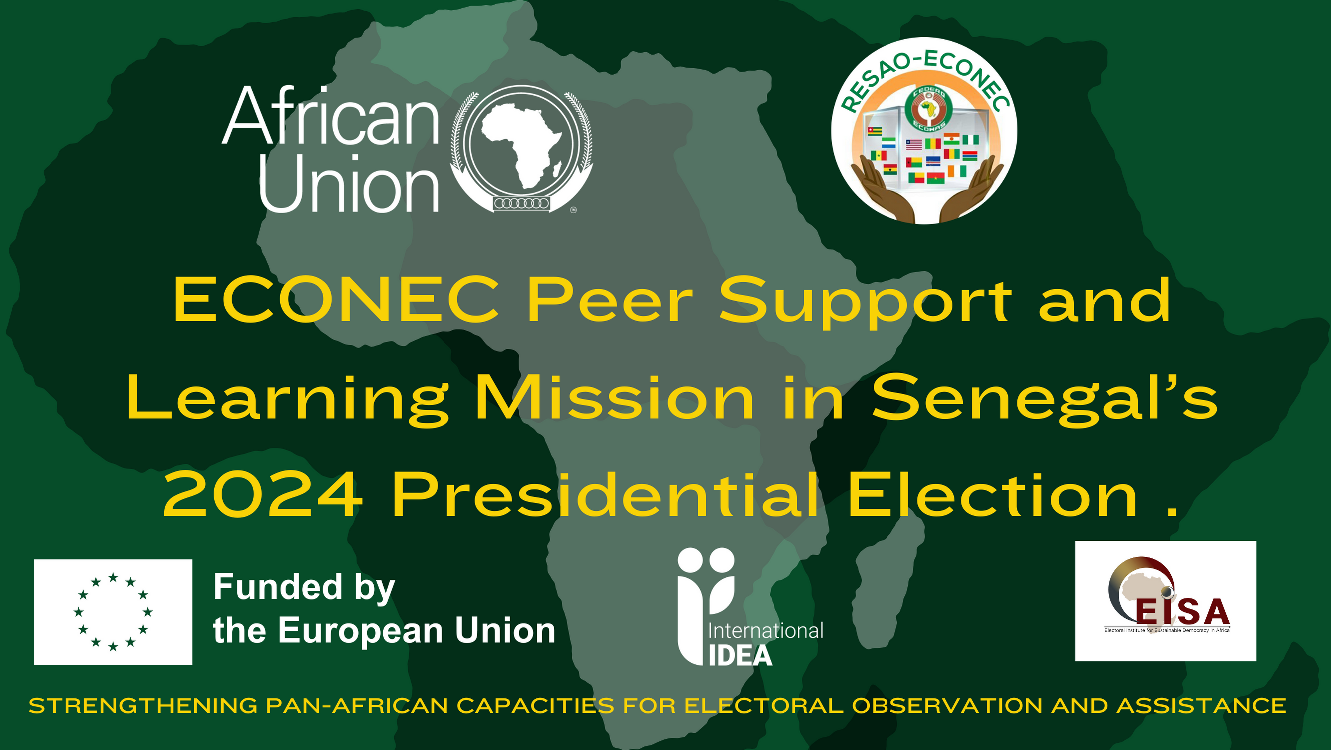 poster Peer Support and learning mission to Senegal's presidential elections march, 2024