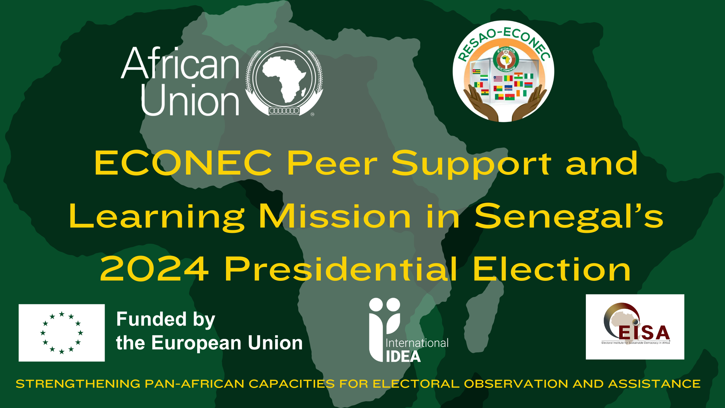 poster peer support and learning mission to Senegal's presidential elections march, 2024