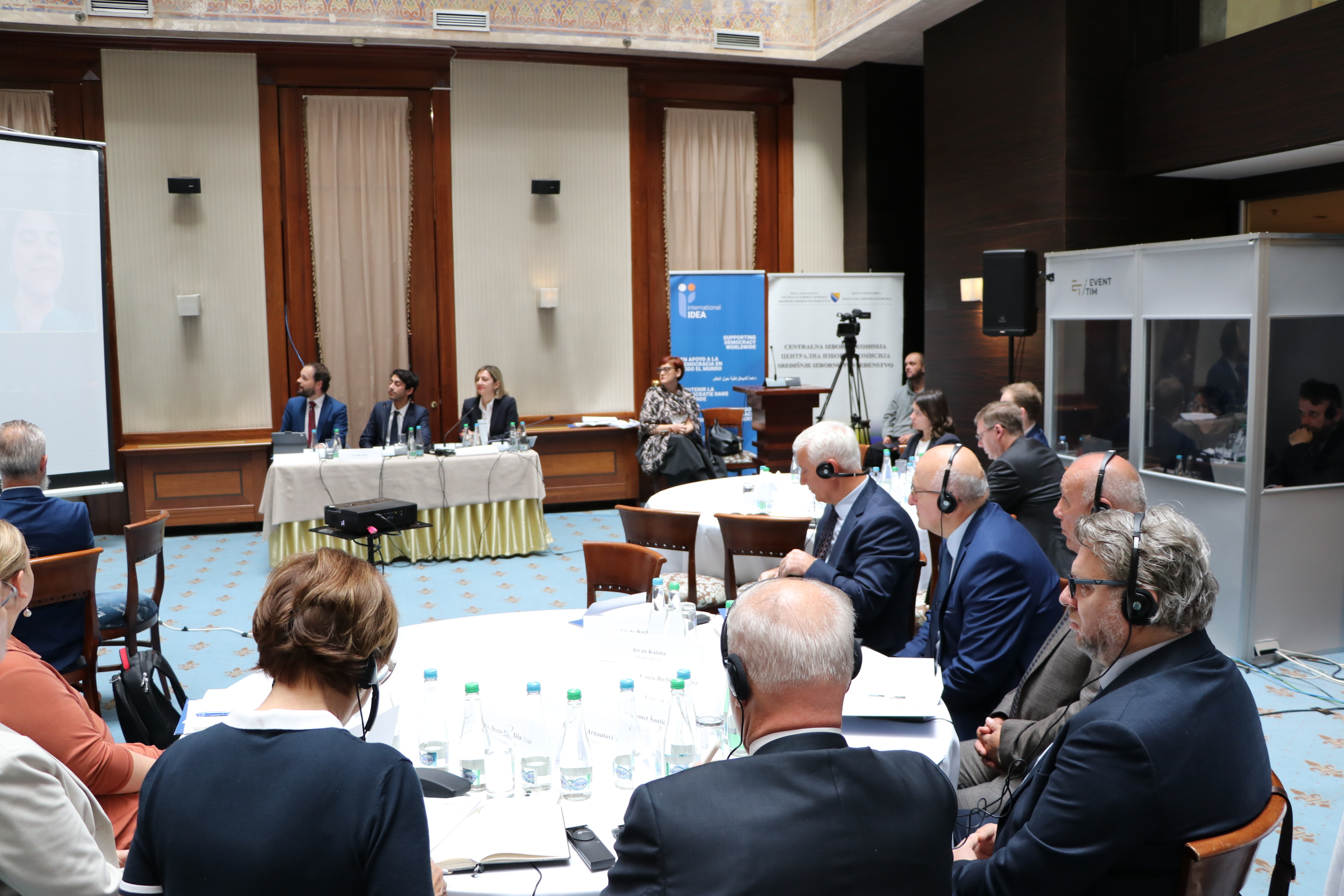 The regional discussion “Which Role for Artificial Intelligence in Electoral Processes?”, taking place at the Hotel Europe in Sarajevo, Bosnia and Herzegovina on 16 April 2024.