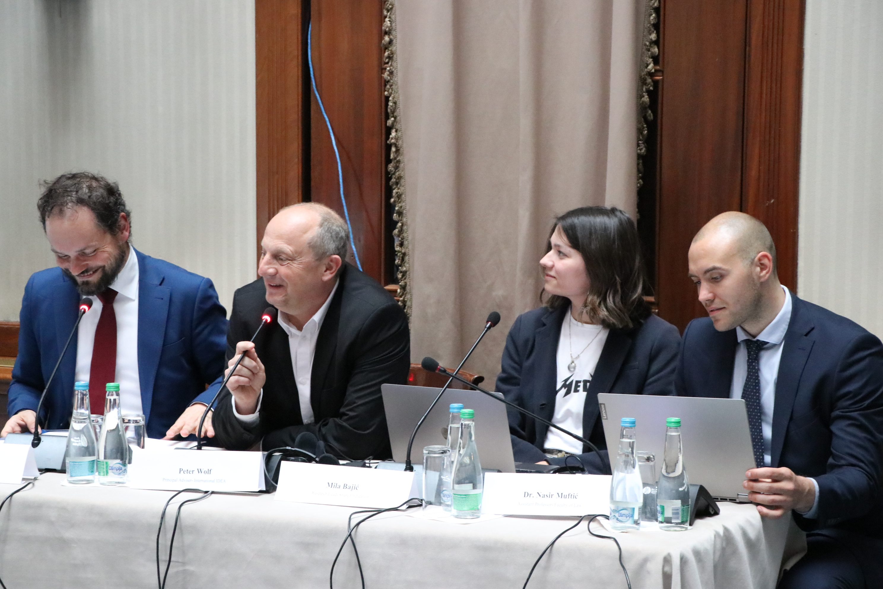 The regional discussion “Which Role for Artificial Intelligence in Electoral Processes?”, taking place at the Hotel Europe in Sarajevo, Bosnia and Herzegovina on 16 April 2024.