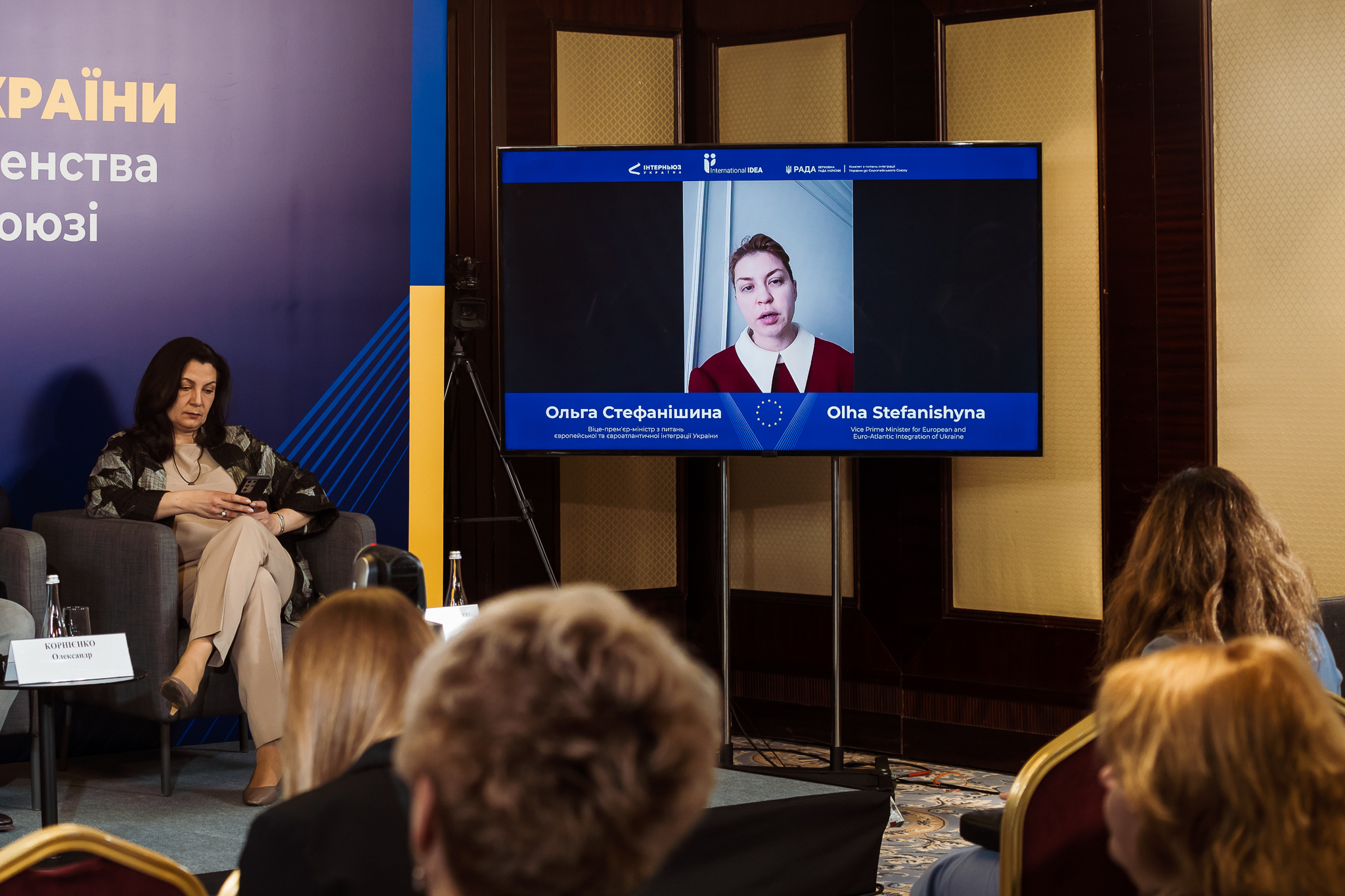 Olha Stefanishyna, Vice Prime Minister for European and Euro-Atlantic Integration of Ukraine. The Role of the Verkhovna Rada of Ukraine on the Path to Full Membership of Ukraine in the European Union, 29 March 2024, Kyiv, Ukraine. Photo: Internews Ukraine