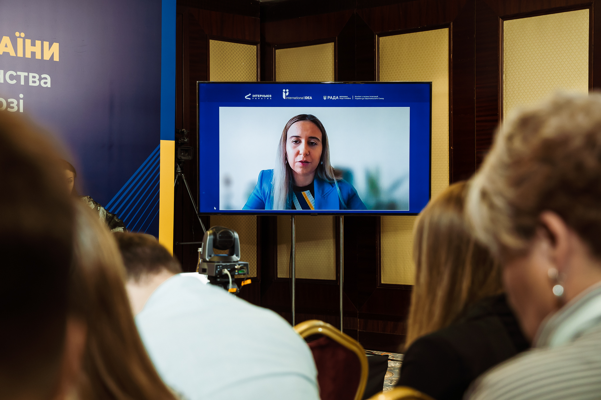 Ingrid Walker, Programme Manager, International IDEA. The Role of the Verkhovna Rada of Ukraine on the Path to Full Membership of Ukraine in the European Union, 29 March 2024, Kyiv, Ukraine. Photo: Internews Ukraine