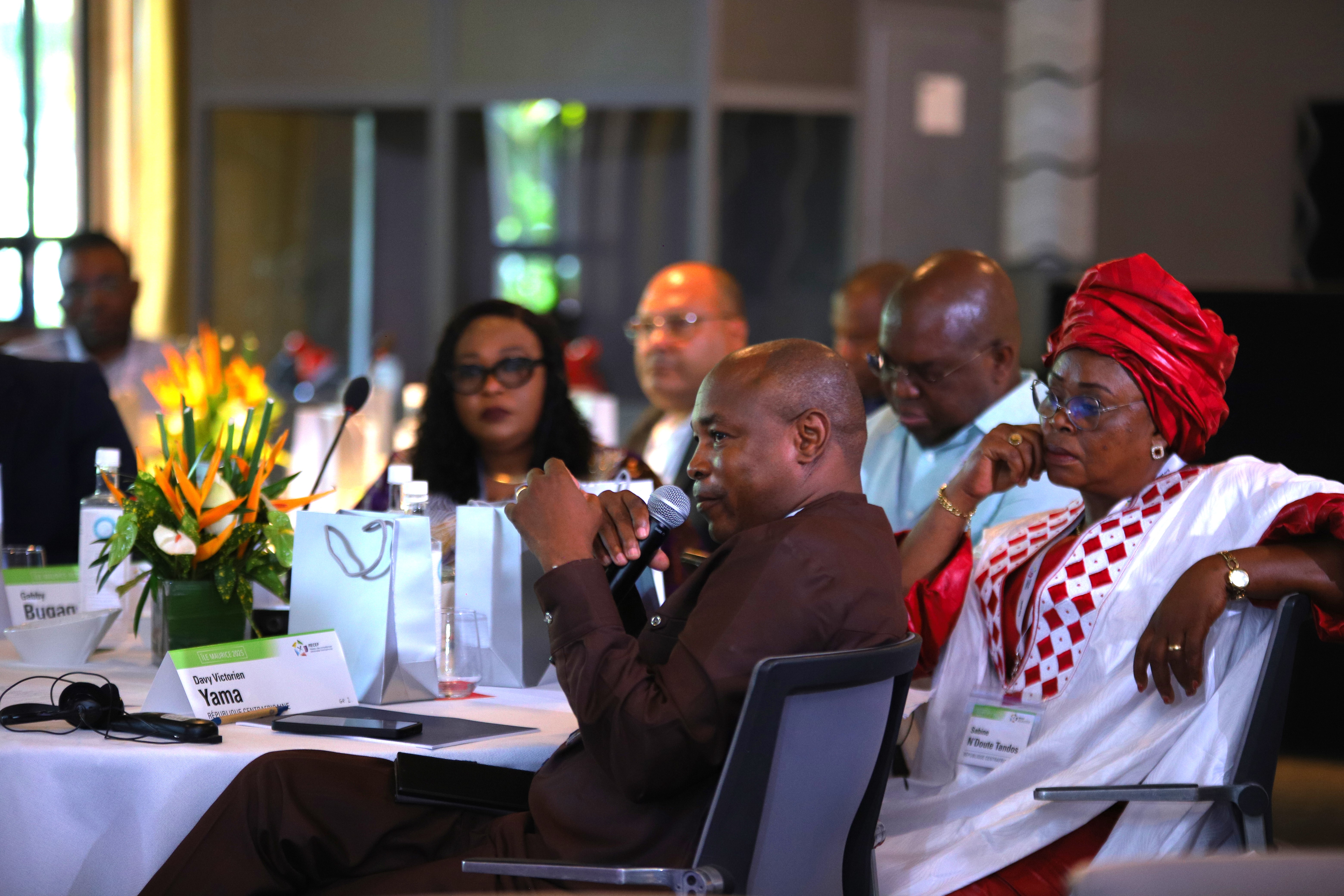 Mr. Davy Victorien Yama and Mrs. Sabine N'Doute Tandos representing Election Commission of Central African Republic. Photo by Lume / International IDEA. 