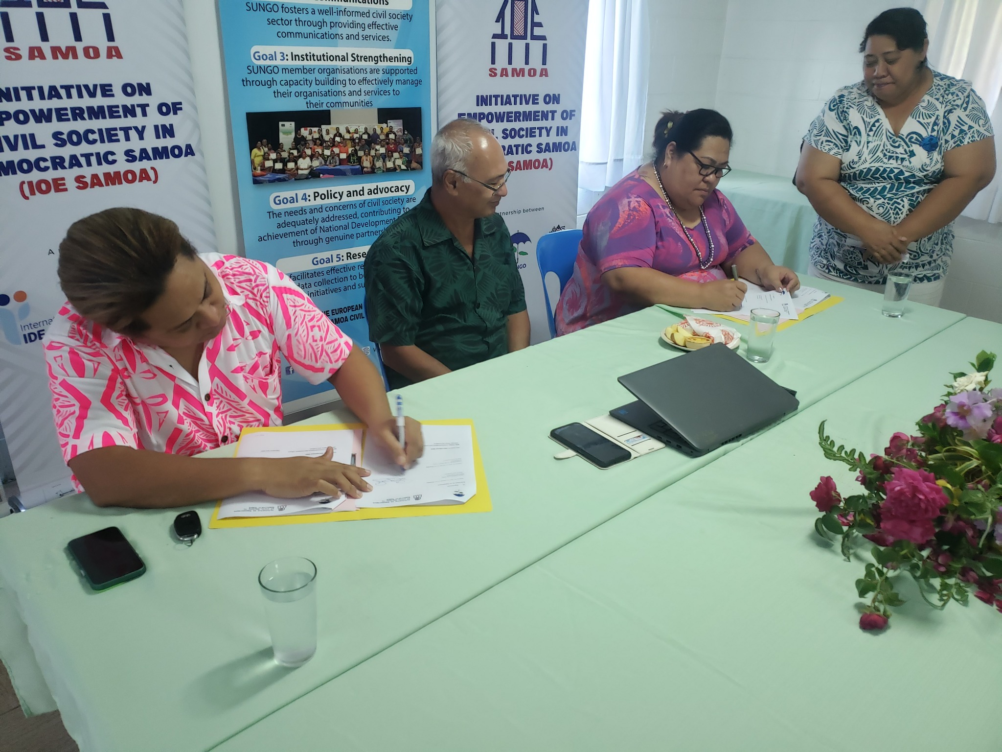 The signing marks the official commencement of the project’s collaboration with SUNGO and WIBDI in Samoa.