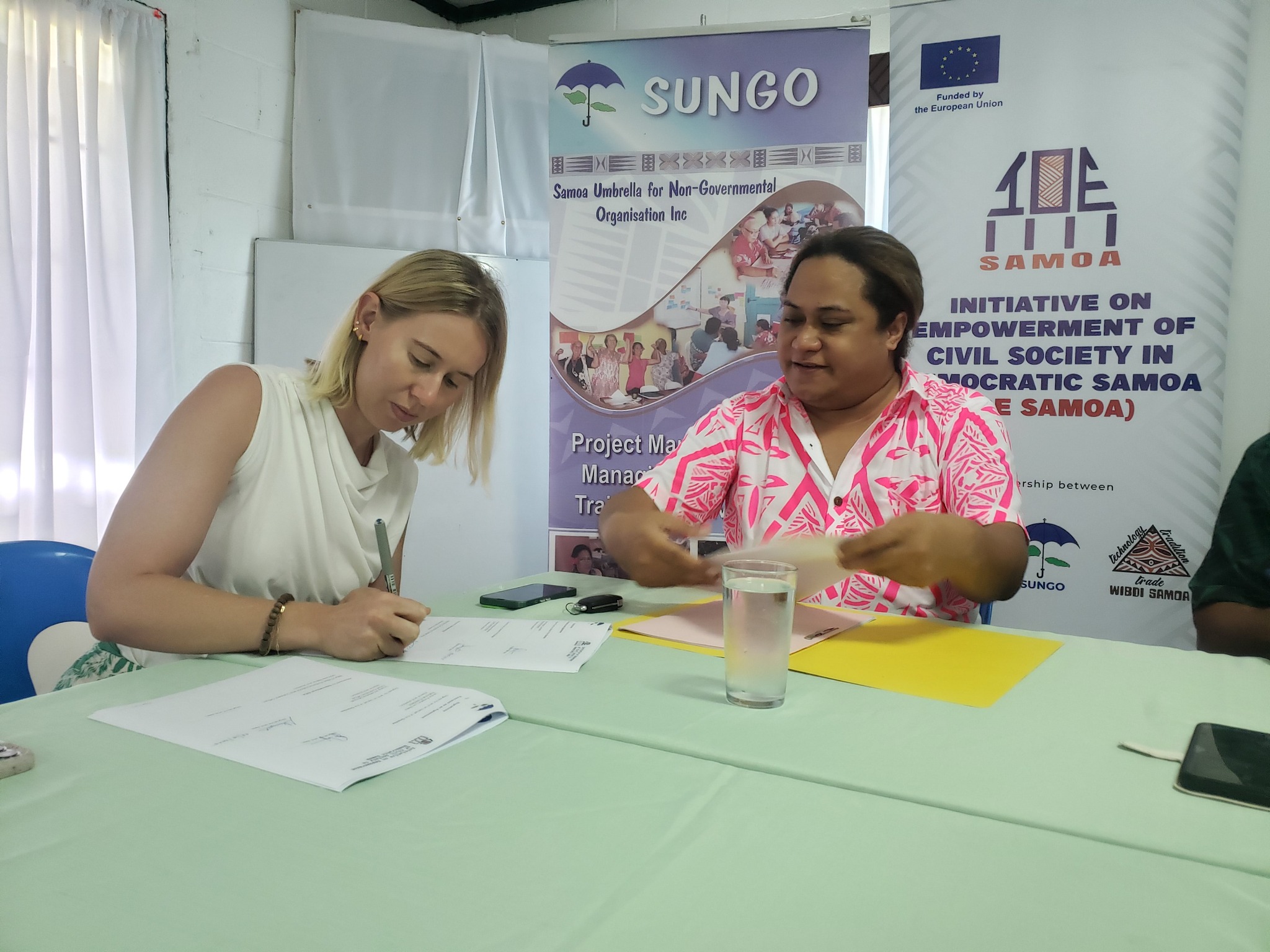 The signing marks the official commencement of the project’s collaboration with SUNGO and WIBDI in Samoa.