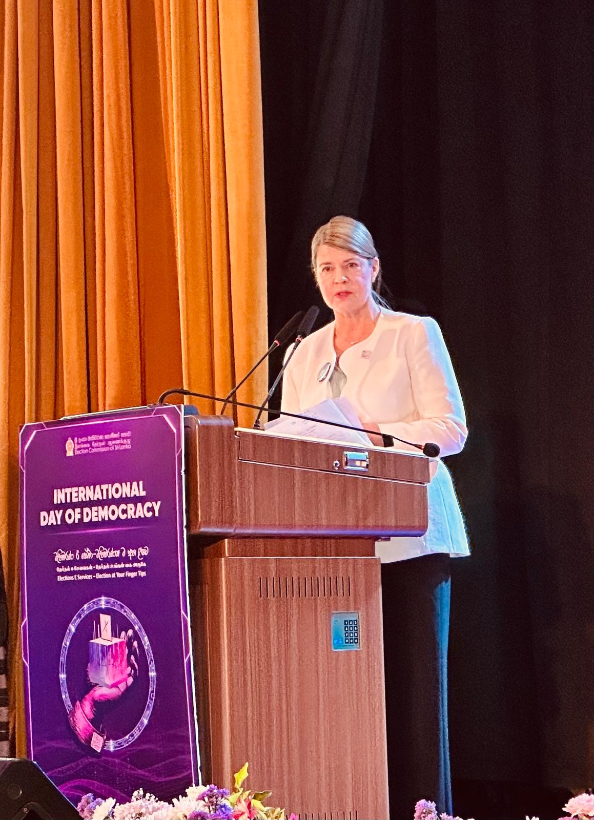 Leena Rikkilä Tamang speaking about the Sri Lanka’s Universal Franchise.