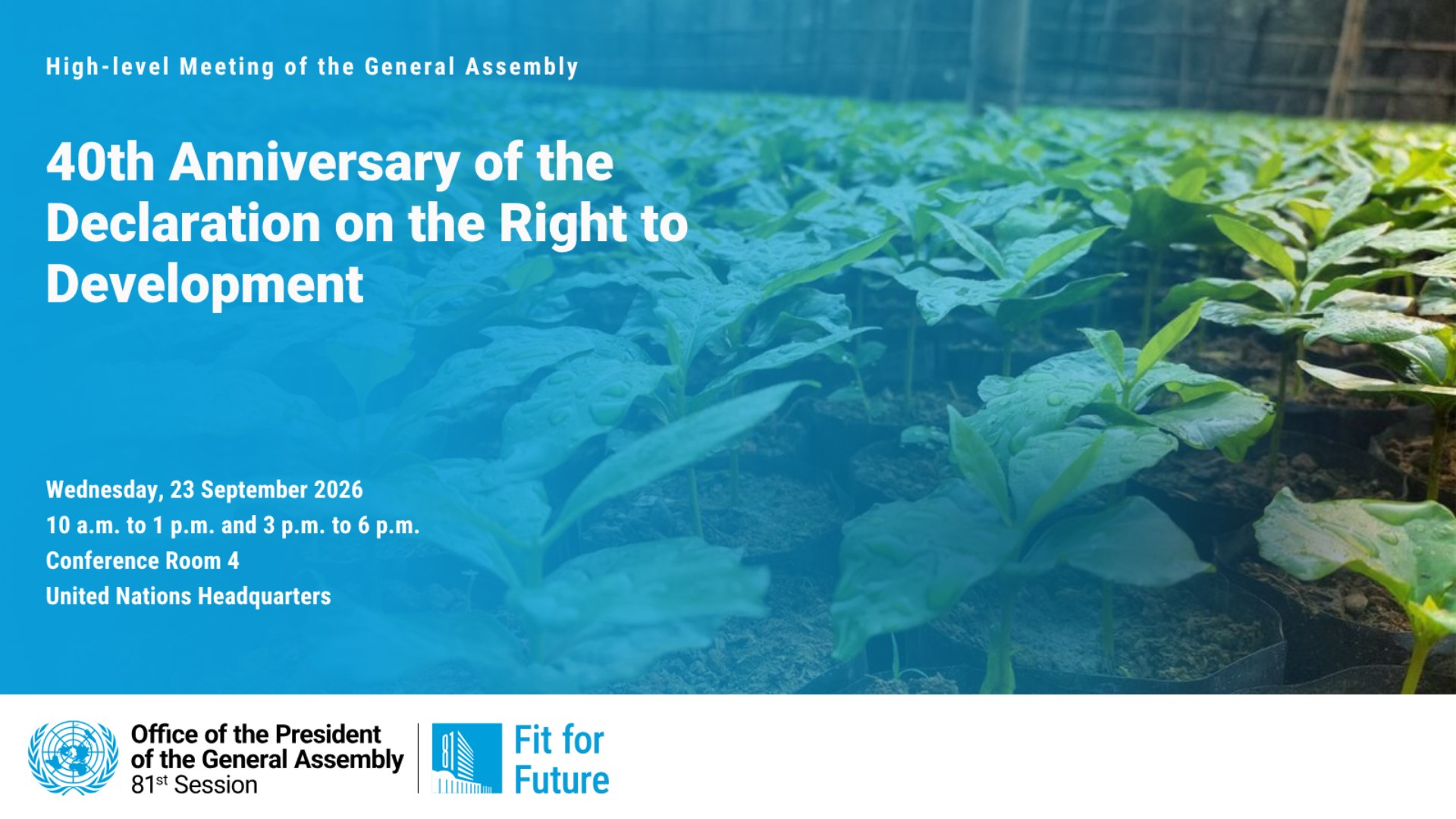 40th Anniversary of Declaration on Right to Development, UNGA81