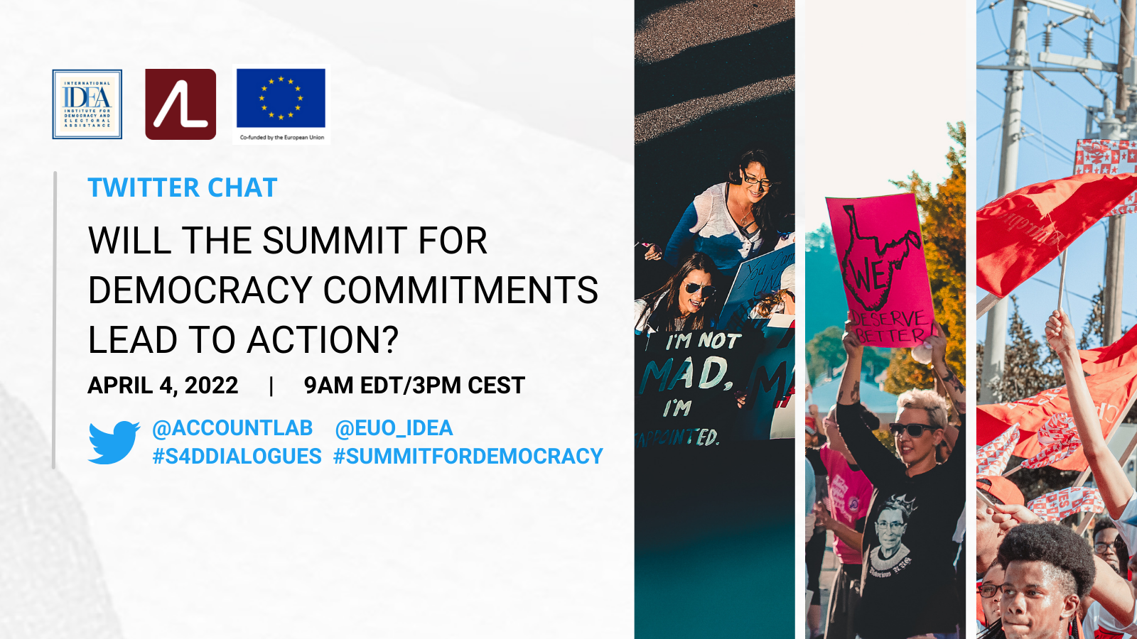 Twitter Chat International IDEA - Accountability Lab: "Will the Summit for Democracy Commitments lead to Action?" - Vimarsana News