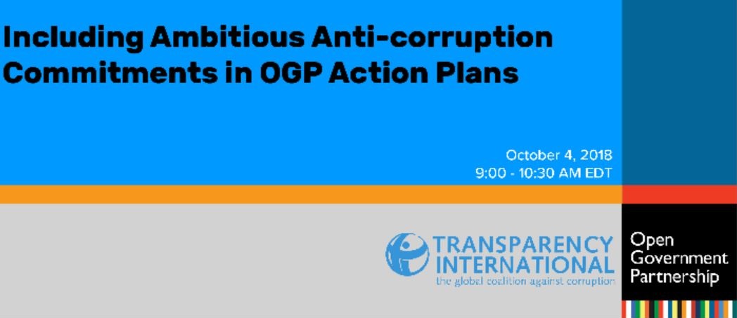 Webinar on Including Ambitious Anti-Corruption Commitments in OGP Action Plans