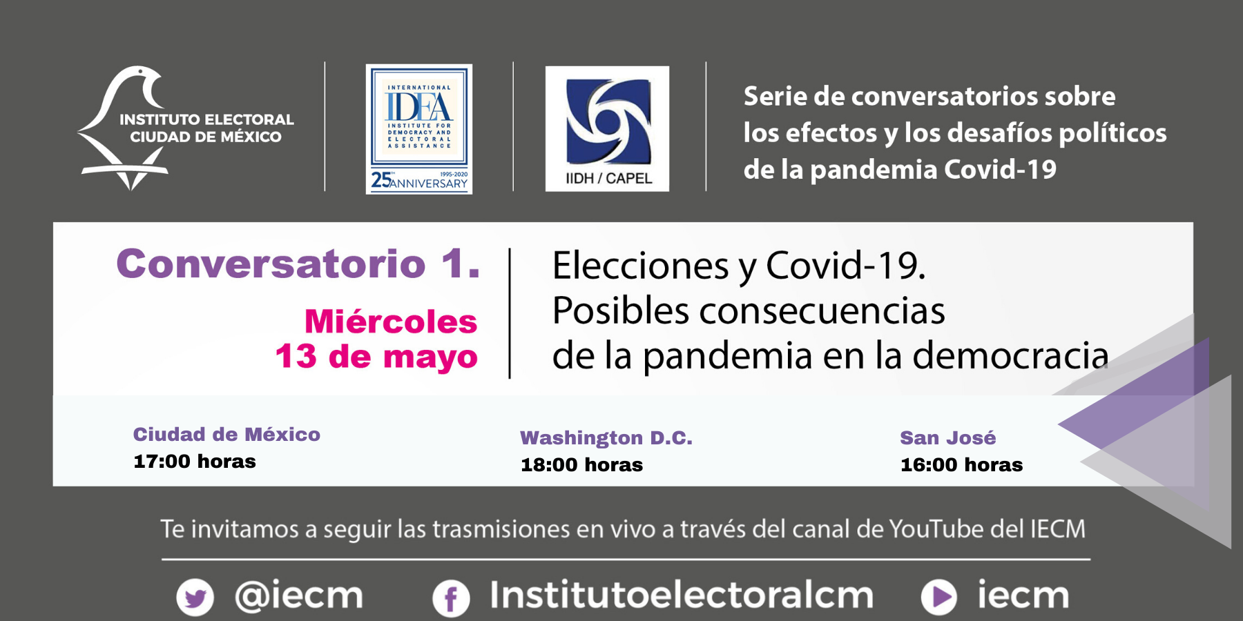 Conversatorio 1. Elecciones y COVID-19: Posibles consecuencias de la pandemia en la democracia