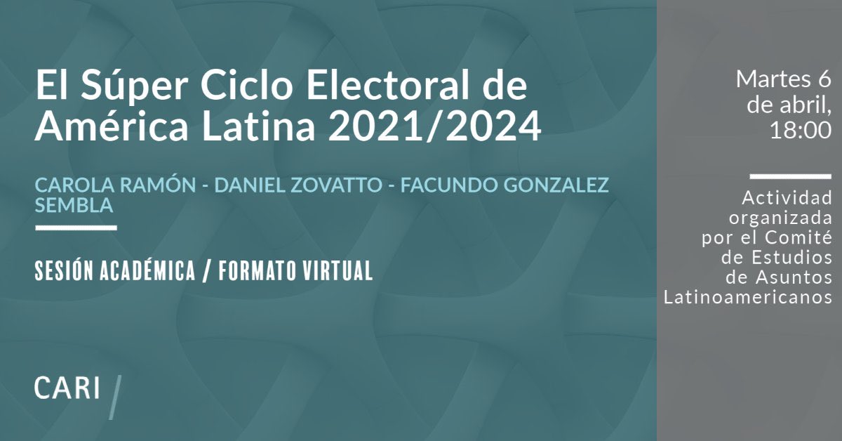 cartel del evento El Súper Ciclo Electoral de América Latina 2021/2024