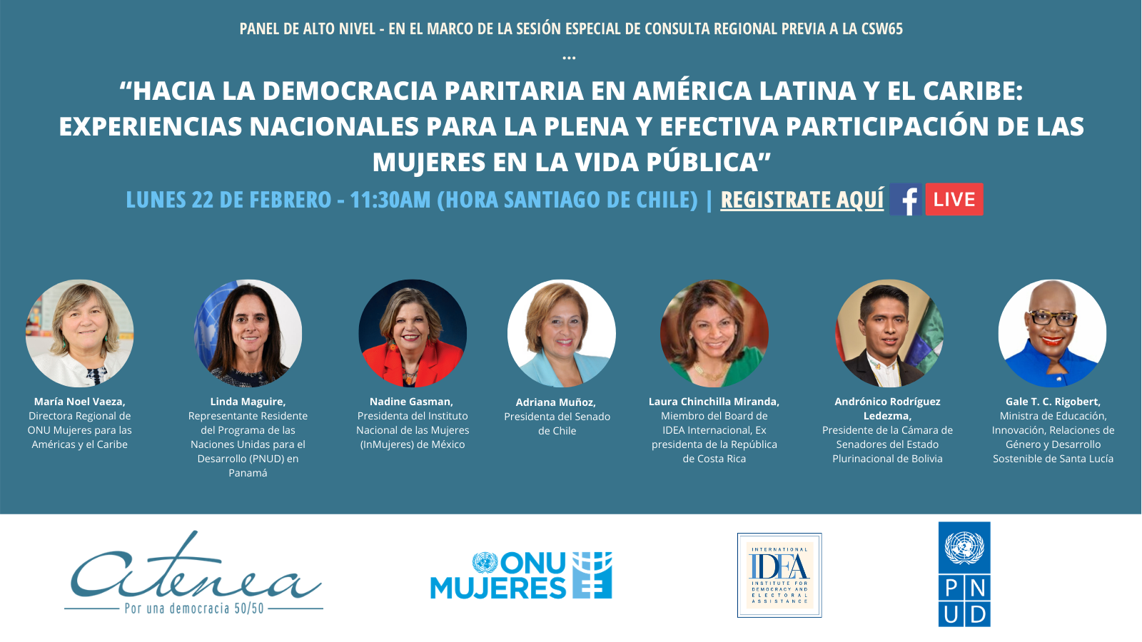 Panel de alto nivel: Hacia la democracia paritaria en América Latina y el Caribe