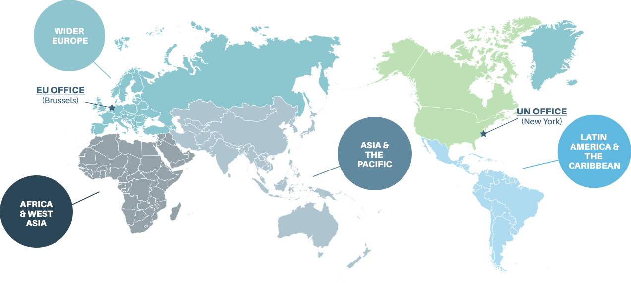 Where we work map of the world