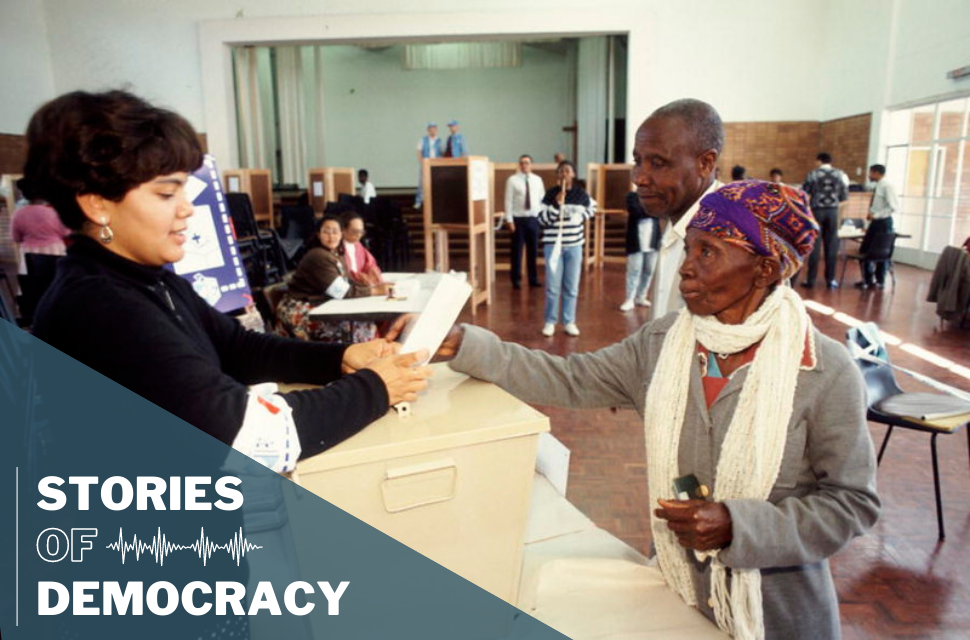 Polling station for the South African election.