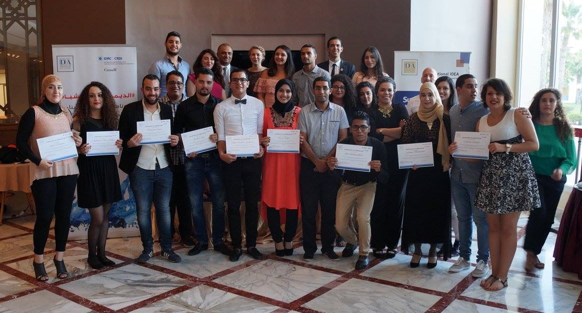 First graduating class of the Youth Democracy Academy following the closing ceremony in Tunis. Photo: International IDEA