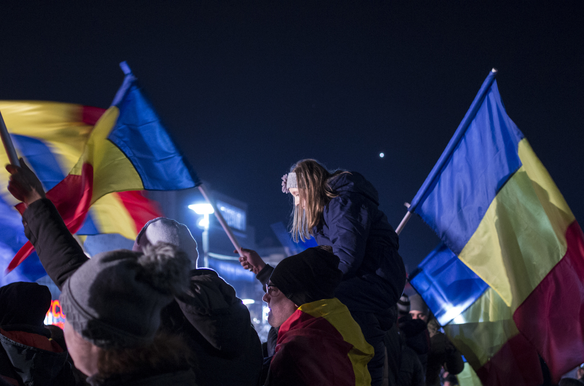 Protests Bucharest, Romania, 2017. Photo credit: Albert Dobrin Flickr.