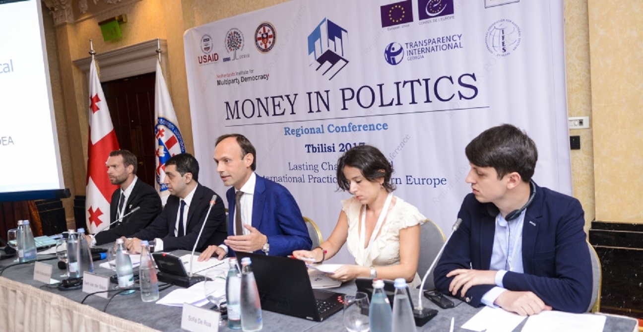 Expert panel during the Money in Politics Regional Conference in Tbilisi, Georgia, June 2017