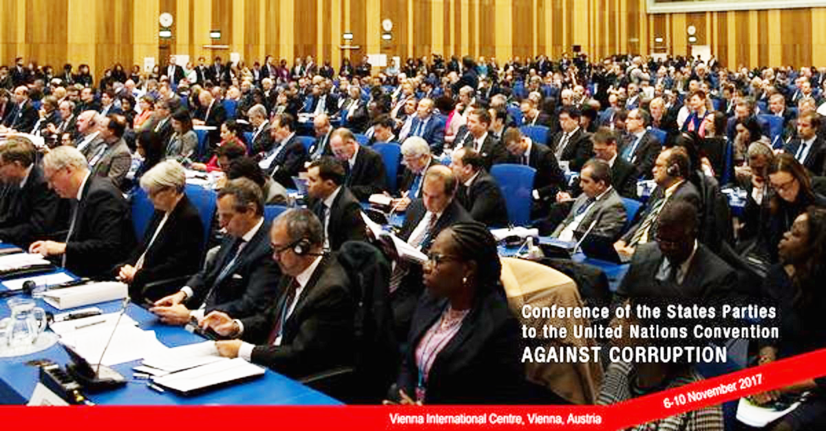 The Seventh Session of the Conference of State Parties to the United Nations Convention against Corruption (UNCAC) takes place in Vienna 6-10 November 2017. Photo credit: UNODC.
