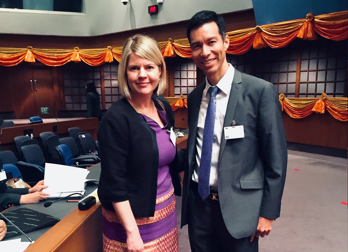 Leena Rikkilä Tamang, Regional Director for Asia and the Pacific, International IDEA is with Associate Professor Dr Jade Donovanik, KPI. Image credit: International IDEA