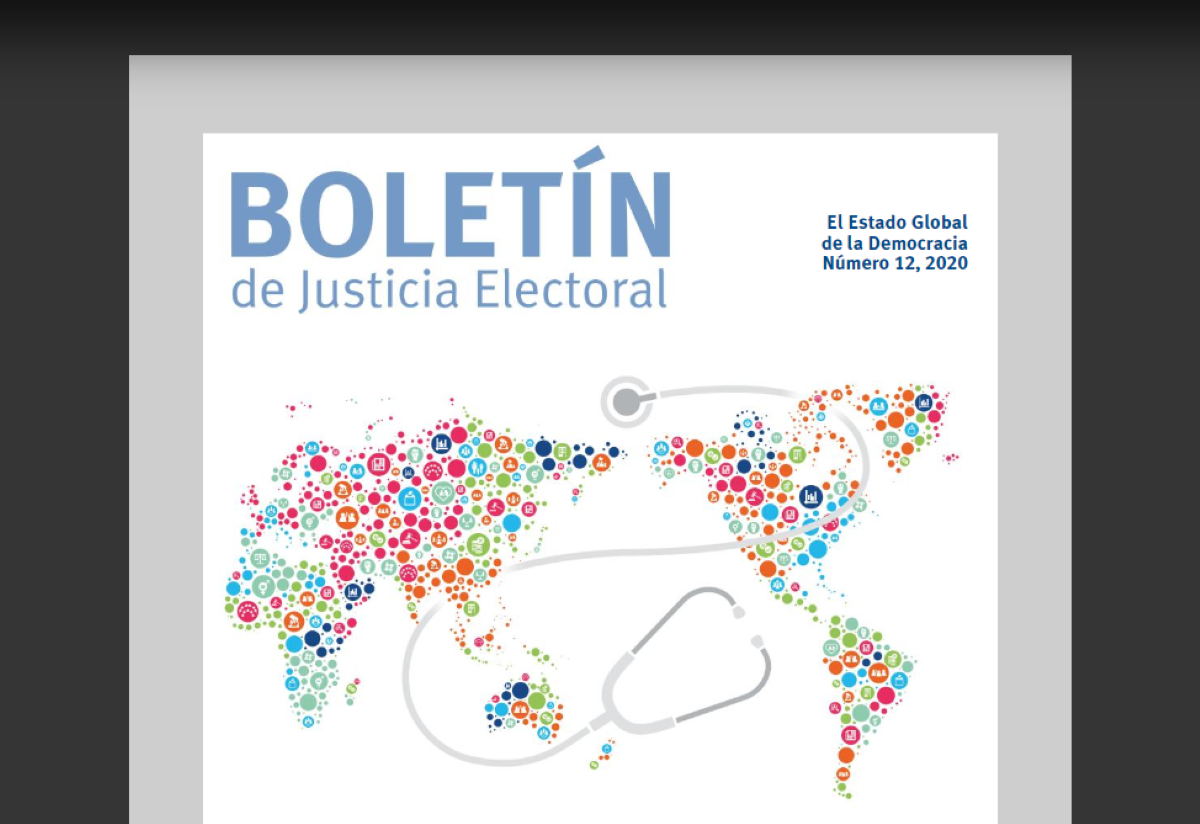 Fragmento de portada del Boletin Justicia Electoral, no. 12, enero 2020. 