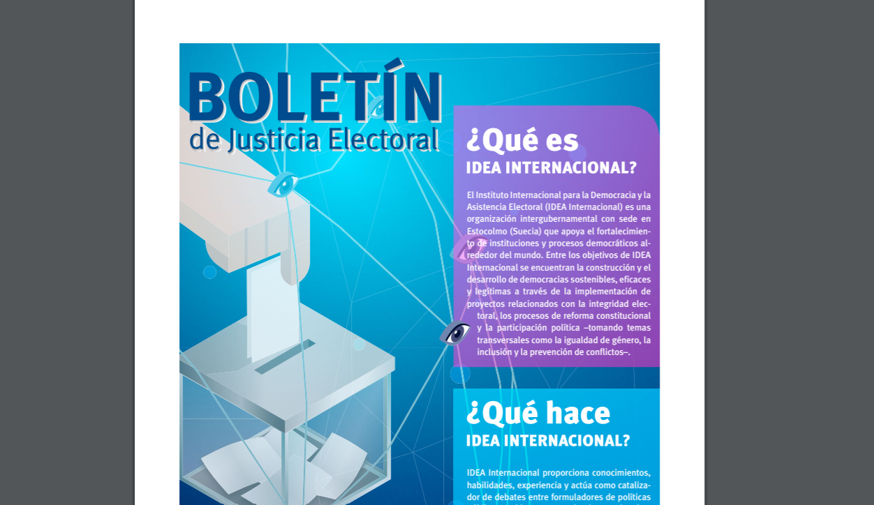 Fragmento de la portada del Boletín de Justicia Electoral No.2