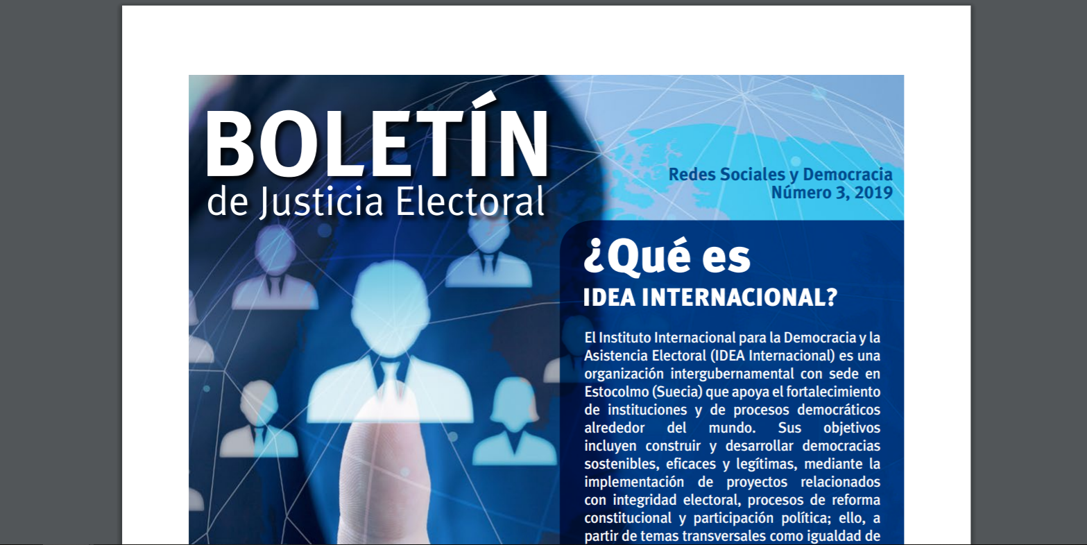 Fragmento de la portada del Boletín de Justicia Electoral No.3 