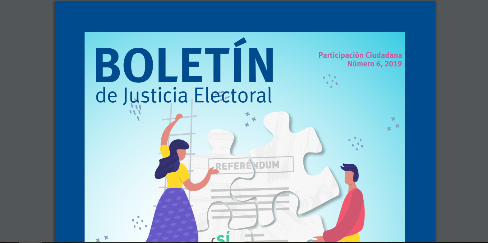 Fragmento de la portada del Boletín de Justicia Electoral No.6