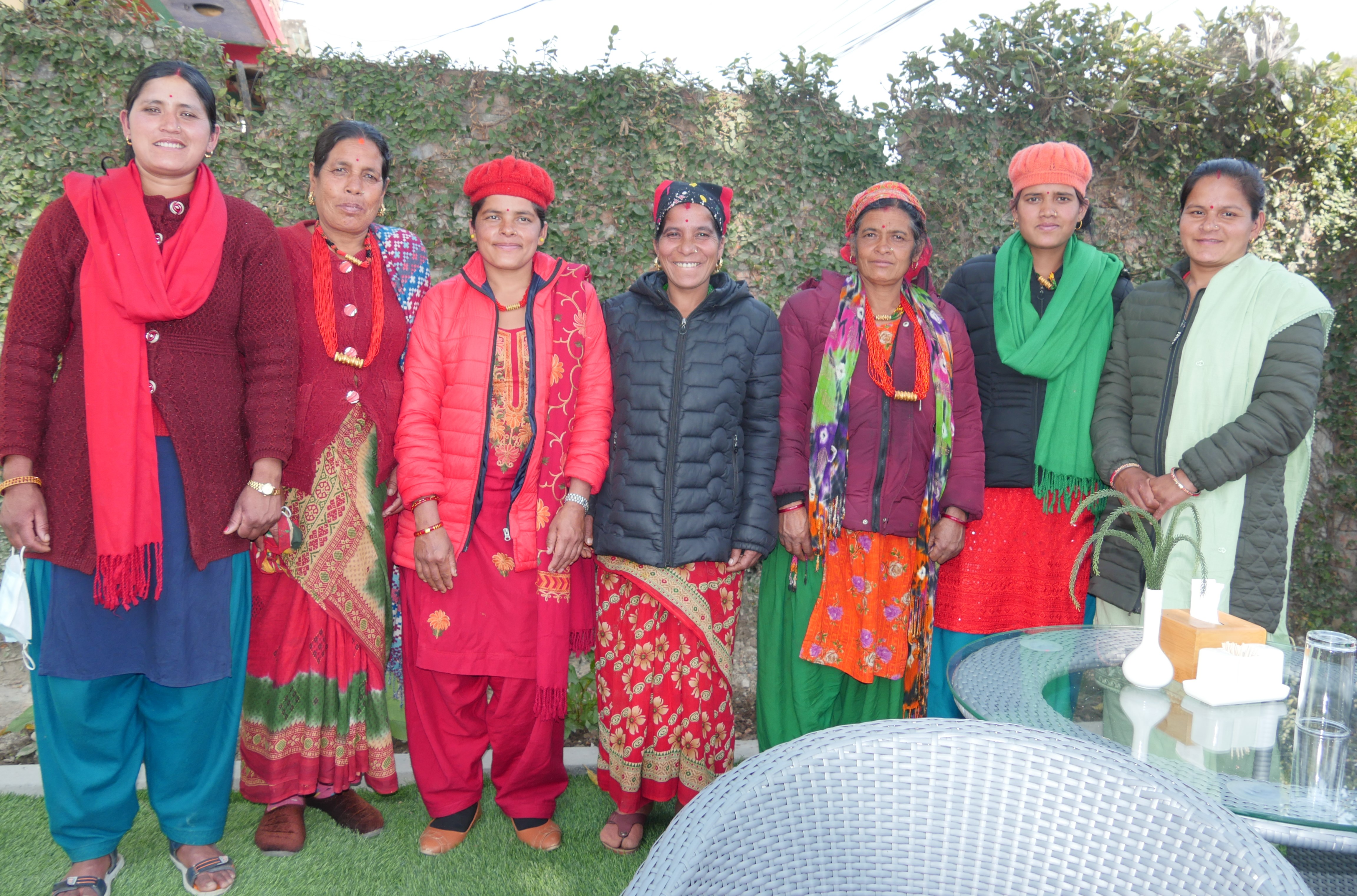 Female local government representatives of Shiwalaya Rural Municipality in Nepal posing after the programme.