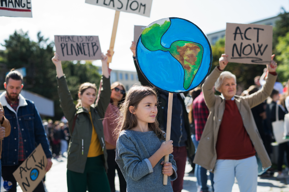 Protest on the street because of cimate change