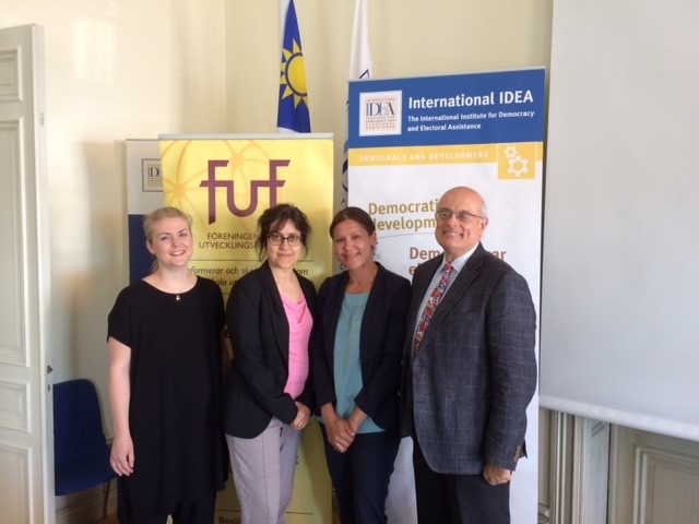 Left to right: Malin Stjernström, Swedish Development Forum Helena Bjuremalm, International IDEA Alexandra Wilde, UNDP Oslo Governance Center Massimo Tommasoli, International IDEA Photo: David Rosén International IDEA