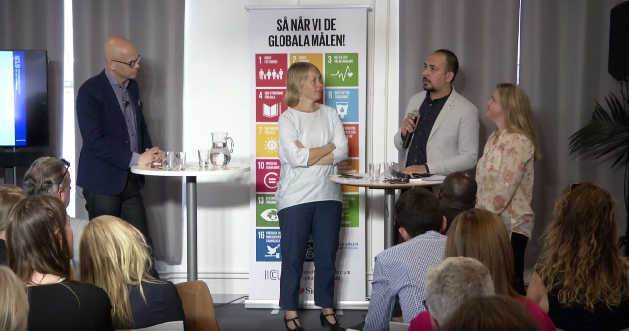 Still image screenshot from the panel discussion on Inclusive cities for refugees – Almedalen 2017