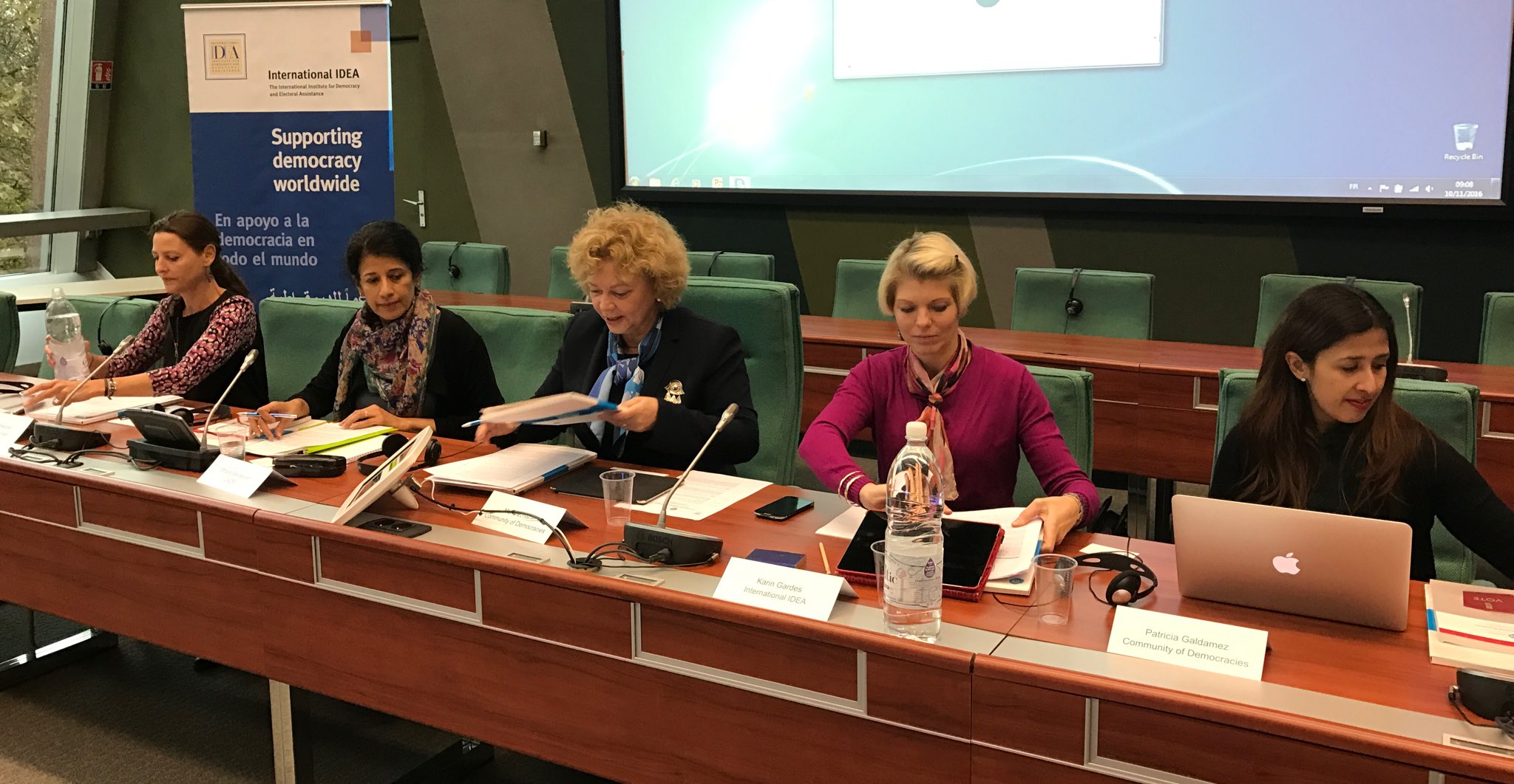 Panel of speakers at the European Consultation on Gender Equality and Political Empowerment on 10 November in Strasbourg, France
