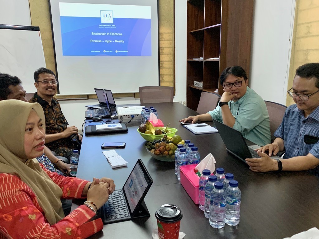 Working with CSOs and IT experts on Technology in Elections at NETGRIT office in Jakarta, Indonesia, 2 December 2019. Image credit: Adhy Aman, International IDEA