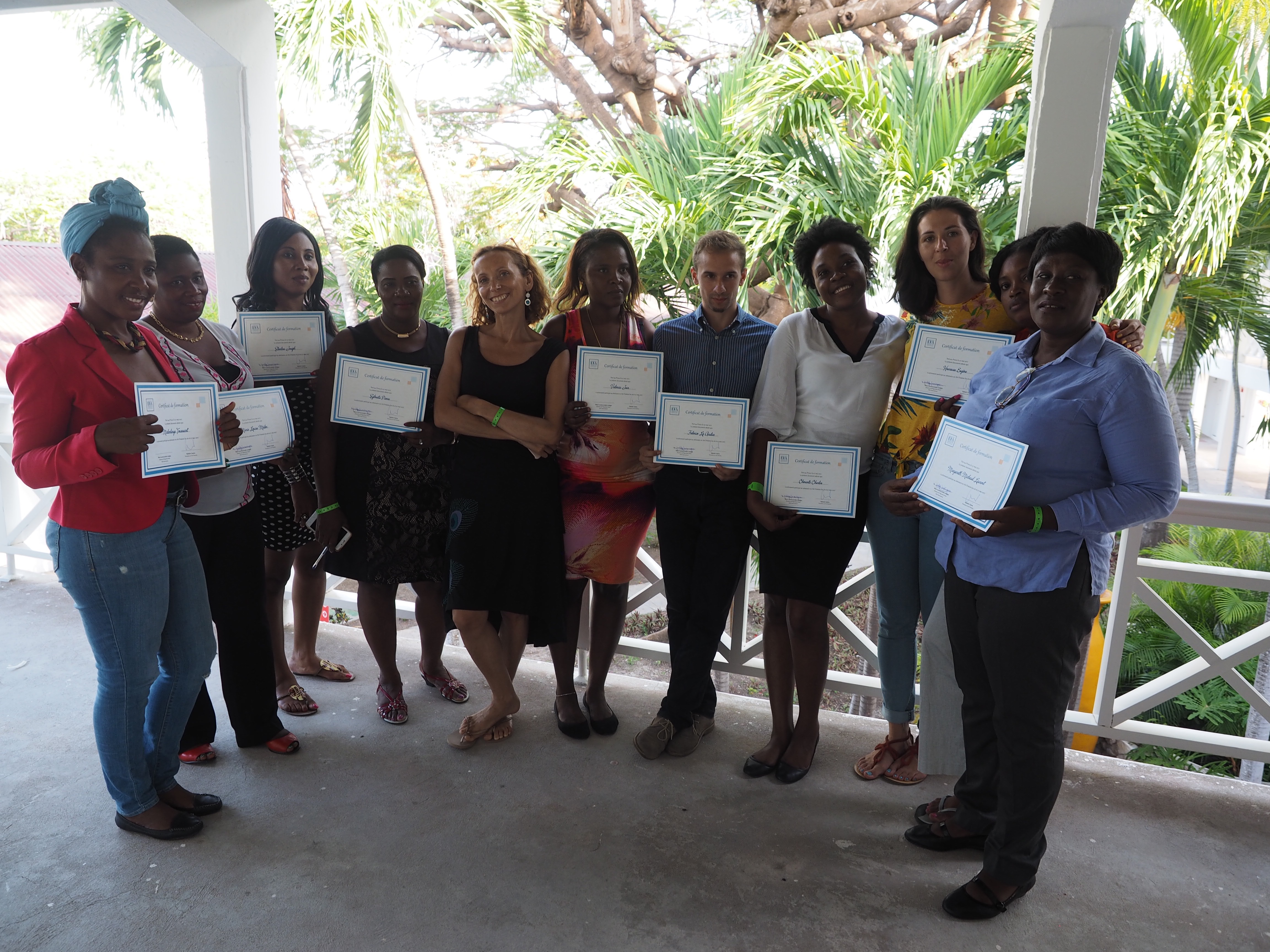 Nathalie Castera, Oratory Professor, with the participants in the training seminar 