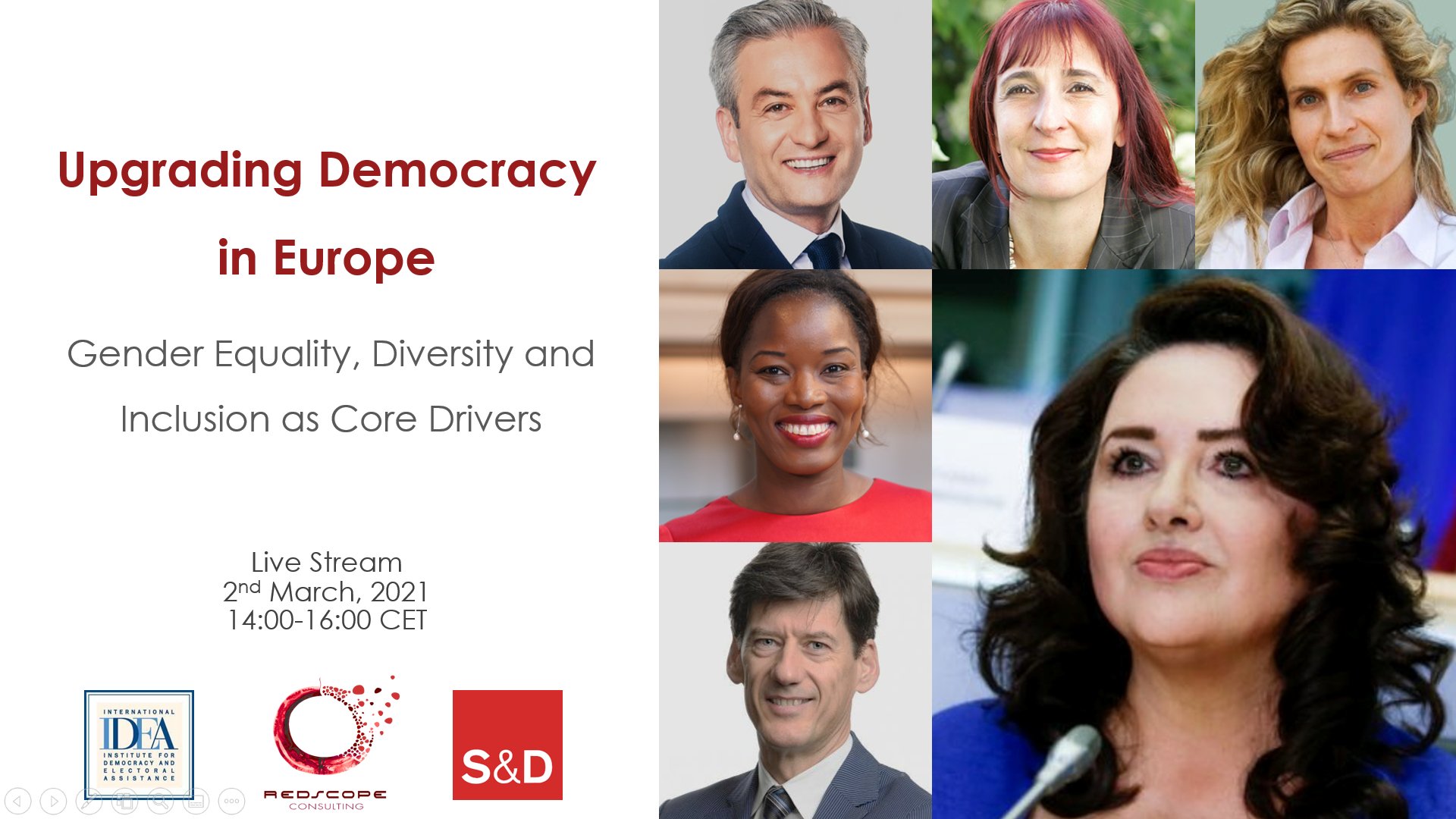 Senior Experts Dialogue on Upgrading Democracy in Europe: Gender Equality, Diversity and Inclusion as core drivers, 2 March 2021