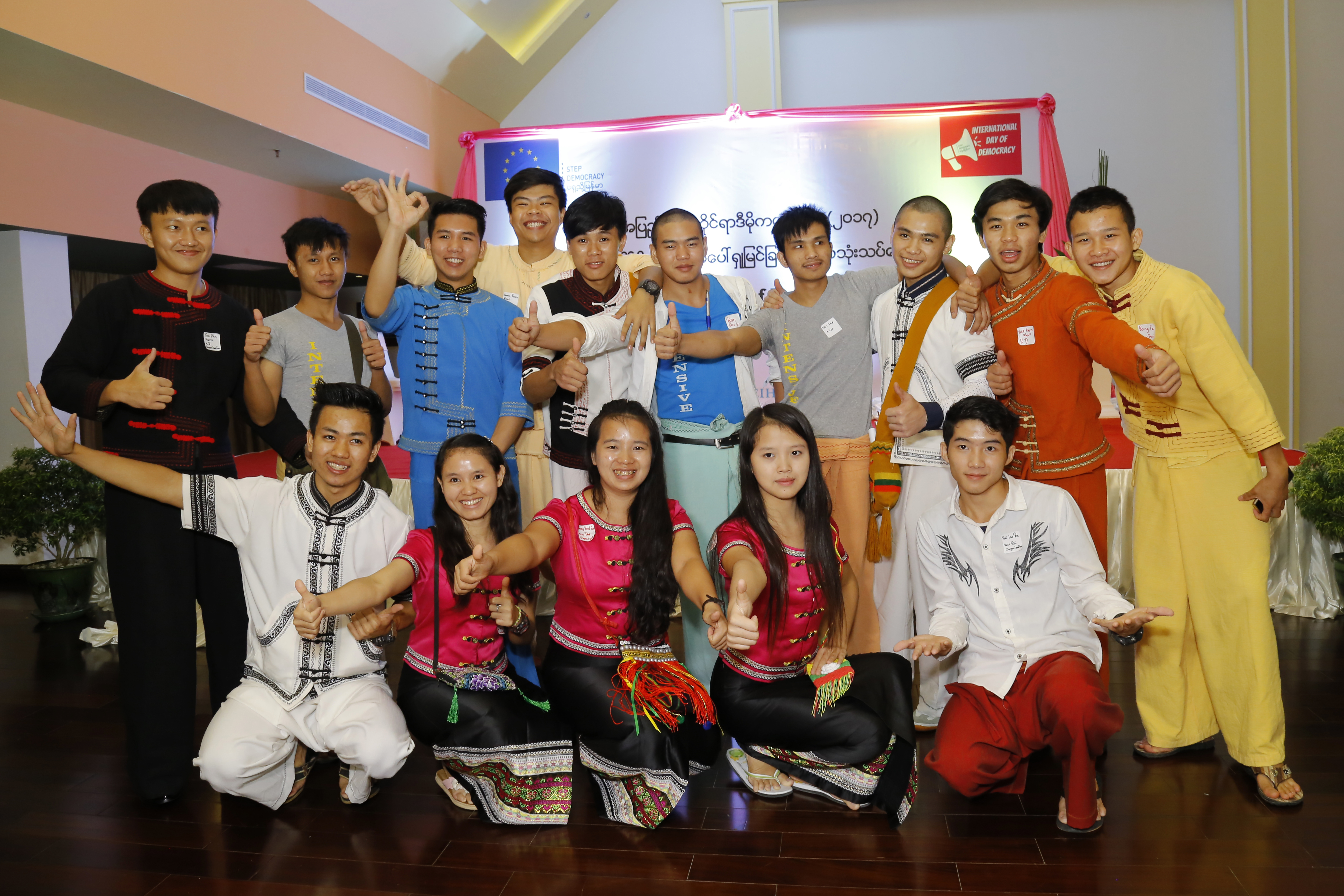 Group photo of youth participants at International IDEA' Myanmar Office International Day of Democracy event