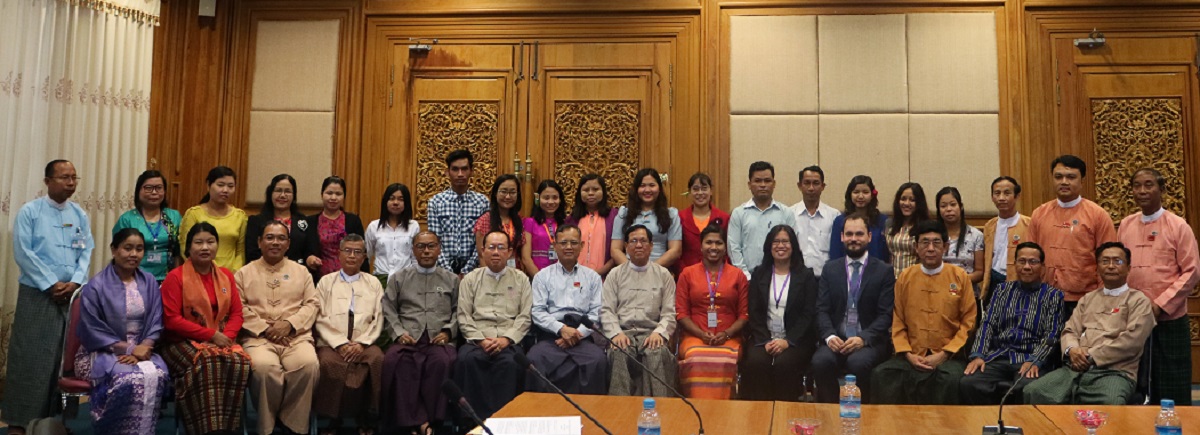 Members and staff of the Joint Public Accounts Committee of the Myanmar Parliament