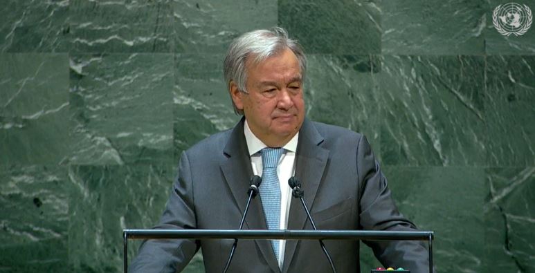 H.E. Mr. Antonio Guterres, Secretary-General of the United Nations, speaking at the UN 75th Anniversary Commemoration