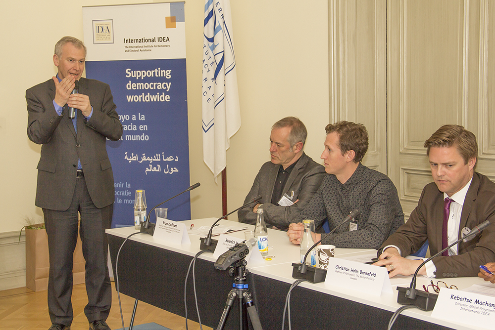 Yves Leterme, Secretary-General of International IDEA, speaks during the seminar.