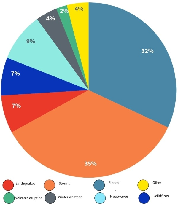 pie chart of hazards types